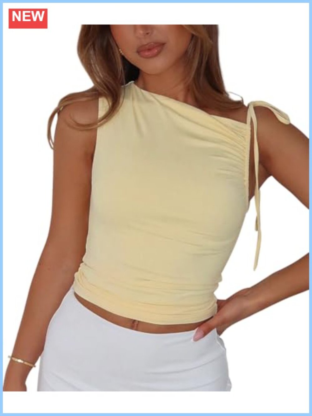 Adjustable Strap Crop Tank Top Fitted Sleeveless Summer Casual Basic